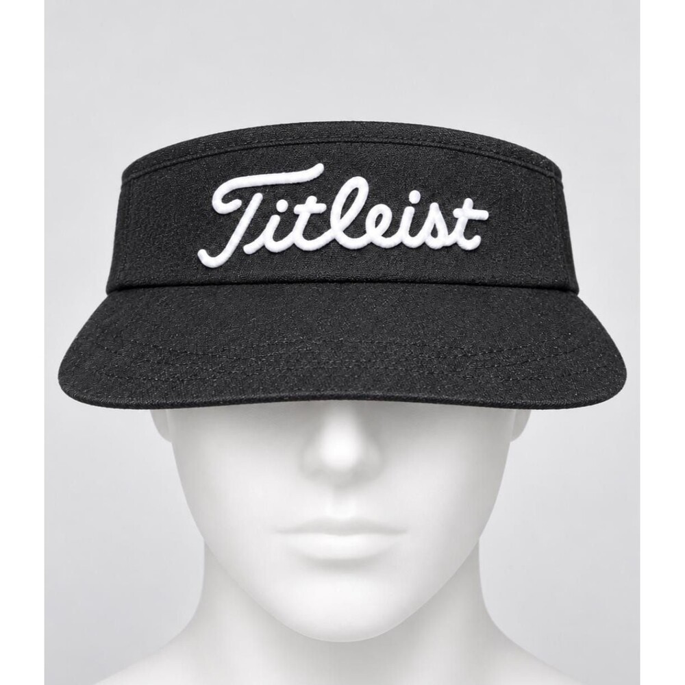 Titleist Golf Visor Black White FJ Logo Texace Made in USA VTG NWT high crown